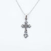 Sterling Silver Small Scroll Filigree Cross Necklace