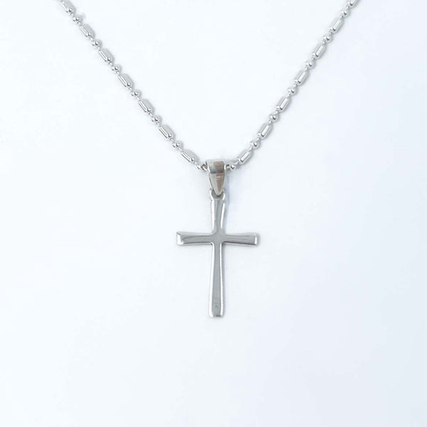 Sterling Silver Rustic Cross Necklace