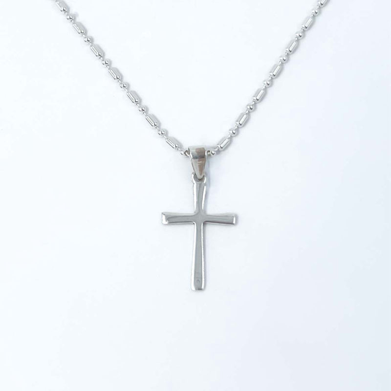 Sterling Silver Rustic Cross Necklace