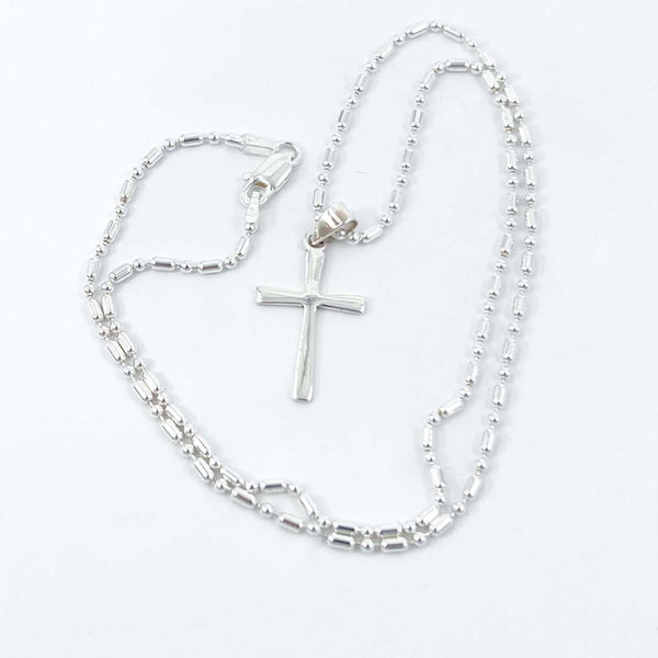 Sterling Silver Rustic Cross Necklace