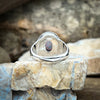 Sterling Silver Dotted and Scrolled White Opal Ring