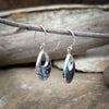 Sterling Silver and Abalone/Mother of Pearl Open Teardrop Dangle Earrings