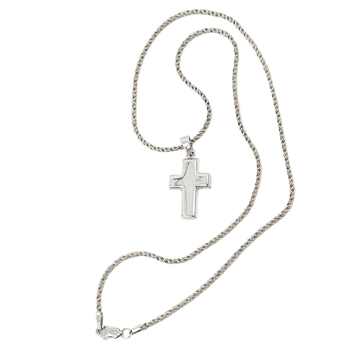 Sterling Silver Hollow Wide Cross Necklace– Morris Crown